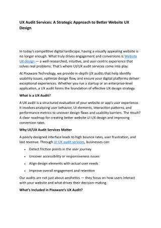 UX Audit Services