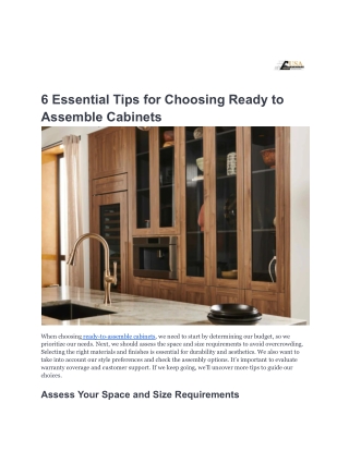 6 Essential Tips for Choosing Ready to Assemble Cabinets