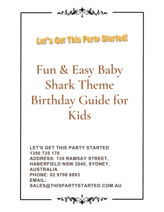 Fun & Easy Baby Shark Theme Birthday Guide for Kids