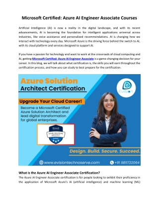 Microsoft Certified - Azure AI Engineer Associate Courses