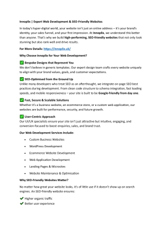 Innoplix | Expert Web Development & SEO-Friendly Websites