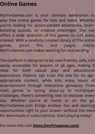 Friv games