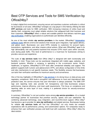 Best OTP Services and Tools for SMS Verification by Office24by7.docx  Google Docs