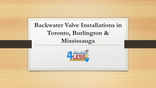 Backwater Valve Installations in Toronto, Burlington & Mississauga