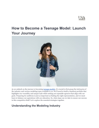 How to Become a Teenage Model_ Launch Your Journey