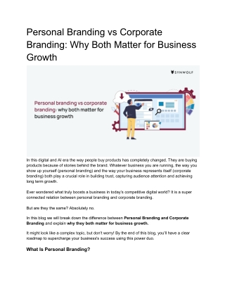 Personal Branding vs Corporate Branding_ Why Both Matter for Business Growth