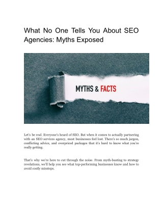 What No One Tells You About SEO Agencies_ Myths Exposed