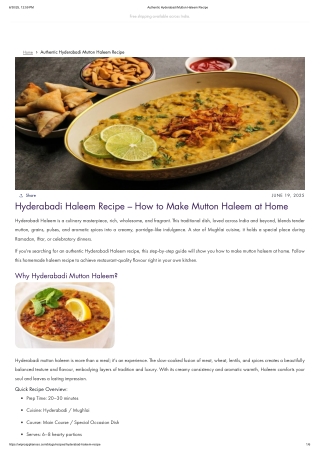 Authentic Hyderabadi Mutton Haleem Recipe