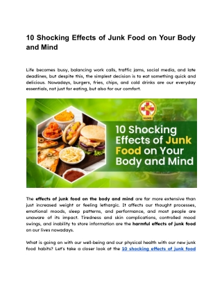 10 Shocking Effects of Junk Food on Your Body and Mind