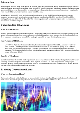 Exploring Alternatives: When to Consider a Conventional Loan Over an FHA Loan