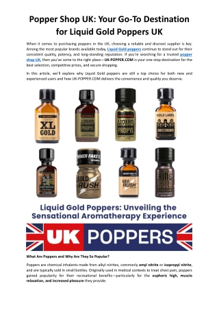 liquid gold poppers uk
