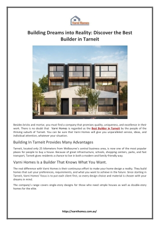 Building Dreams into Reality: Discover the Best Builder in Tarneit
