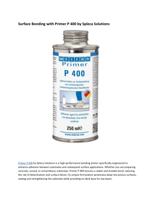 surface bonding with primer p 400 by spleca