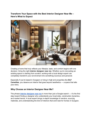 Transform Your Space with the Best Interior Designer Near Me – Here’s What to Expect