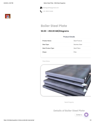 Boiler & MS Plates Suppliers in Gurugram & MP