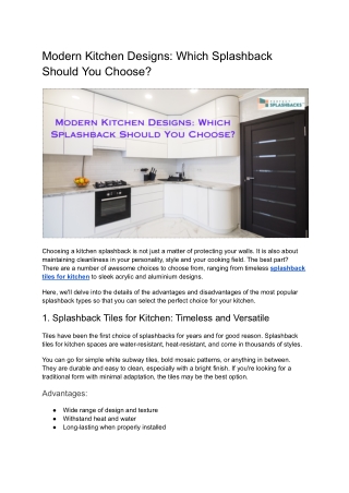 Modern Kitchen Designs_ Which Splashback Should You Choose_