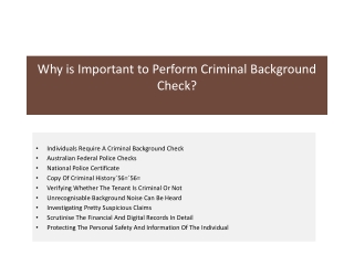 why is important to perform criminal background check