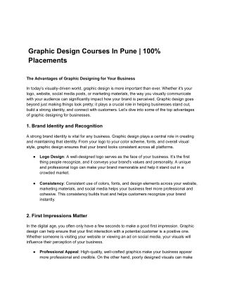 Graphic Design Courses In Pune  100% Placements