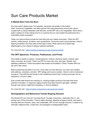 Sun Care Products Market