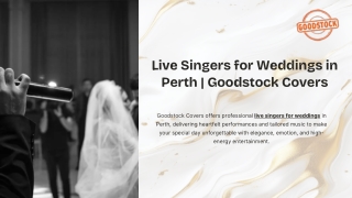 Live Singers for Weddings in Perth | Goodstock Covers Entertainment