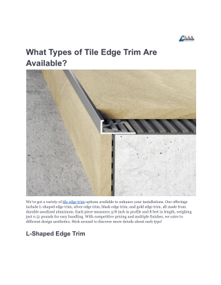 What Types of Tile Edge Trim Are Available_