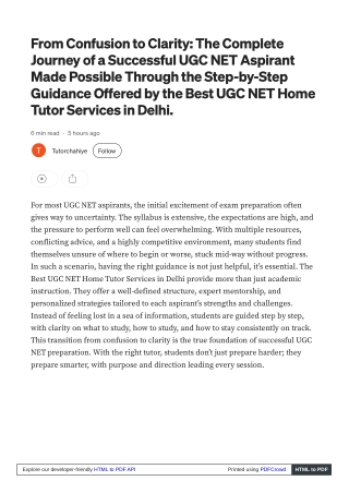 Beat the Stress with Best UGC NET Home Tutor Services in Delhi