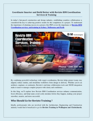 Coordinate Smarter and Build Better with Revizto BIM Coordination Training