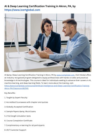 AI & Deep Learning Certification Training in Akron, PA