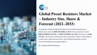 Global Preset Resistors Market Industry Size Share and Forecast 2021 2033