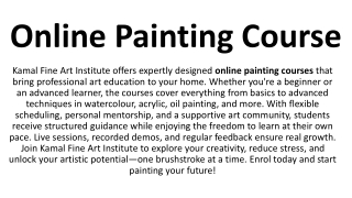 online painting course