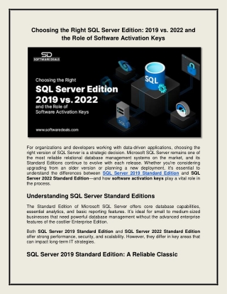 choosing the right sql server edition 2019