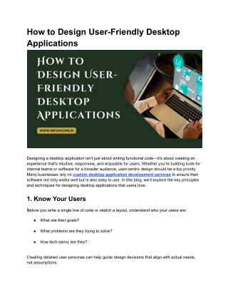 how to design user friendly desktop applications