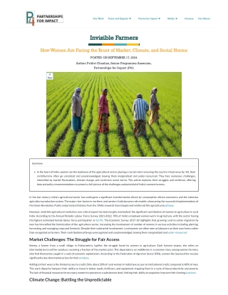 How Women Are Facing the Brunt of Market, Climate, and Social Norms