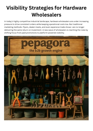 Visibility Strategies for Hardware Wholesalers