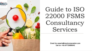 Guide to ISO 22000 FSMS Consultancy Services