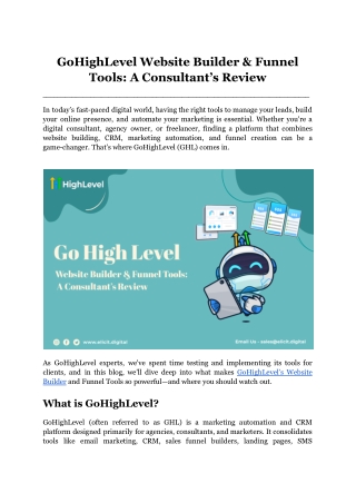 GoHighLevel Website Builder & Funnel Tools_ A Consultant’s Review