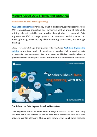 AWS Data Engineering training - AWS Data Engineering Training Institute