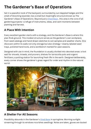 the gardener s base of operations