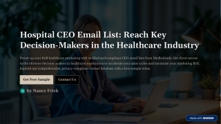 Hospital CEO Email List | Verified Executive Contacts