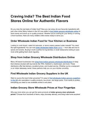 Buy Indian Grocery Wholesale Online – Lakshmi Wholesale UK