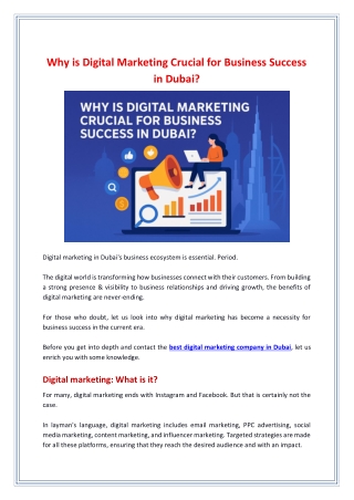 Why is Digital Marketing Crucial for Business Success in Dubai