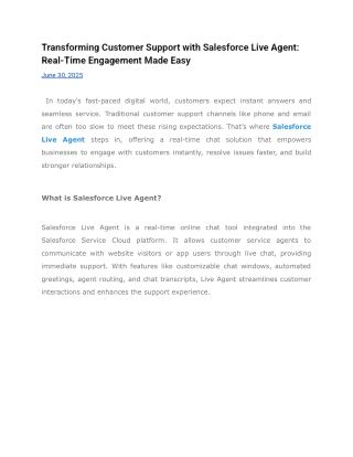 transforming customer support with salesforce
