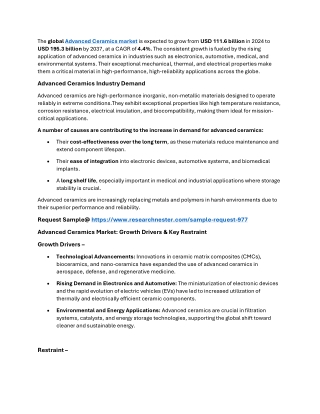 Advanced Ceramics Market Overview 2025 and Forecast till 2037