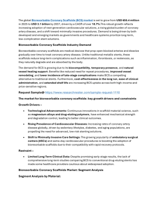Bioresorbable Coronary Scaffolds Market Size [2025-2037] | Competitive Analysis