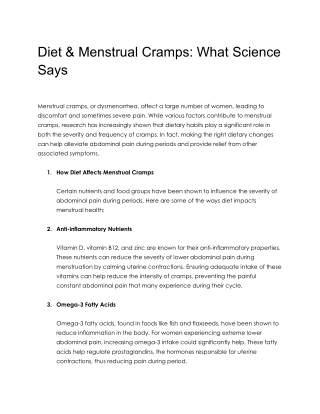 Diet & Menstrual Cramps_ What Science Says