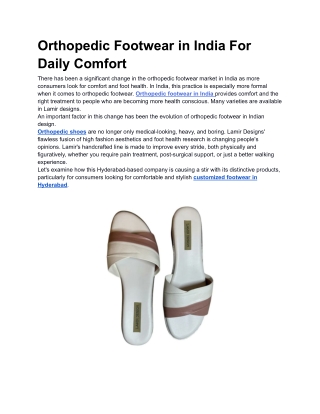 Orthopedic Footwear in India For Daily Comfort