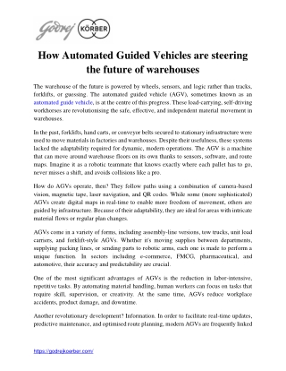 How Automated Guided Vehicles are steering the future of warehouses