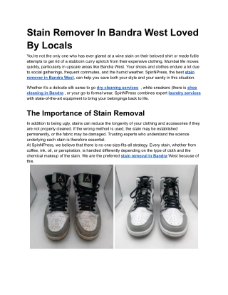 Stain Remover In Bandra West Loved By Locals