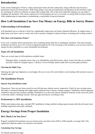 How Loft Insulation Can Save You Money on Energy Bills in Surrey Homes