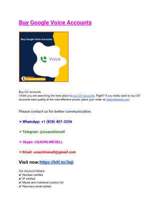 Buy Google Voice Accounts